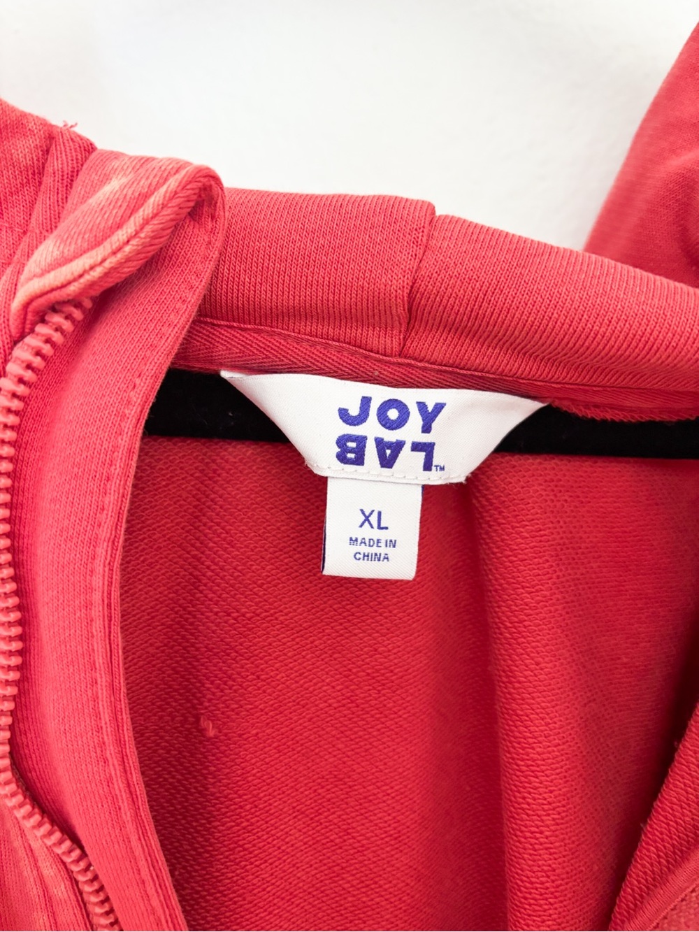 JoyLab Coral-Red Washed Half-Zip Hoodie Women’s Size XL - Picture 9 of 9